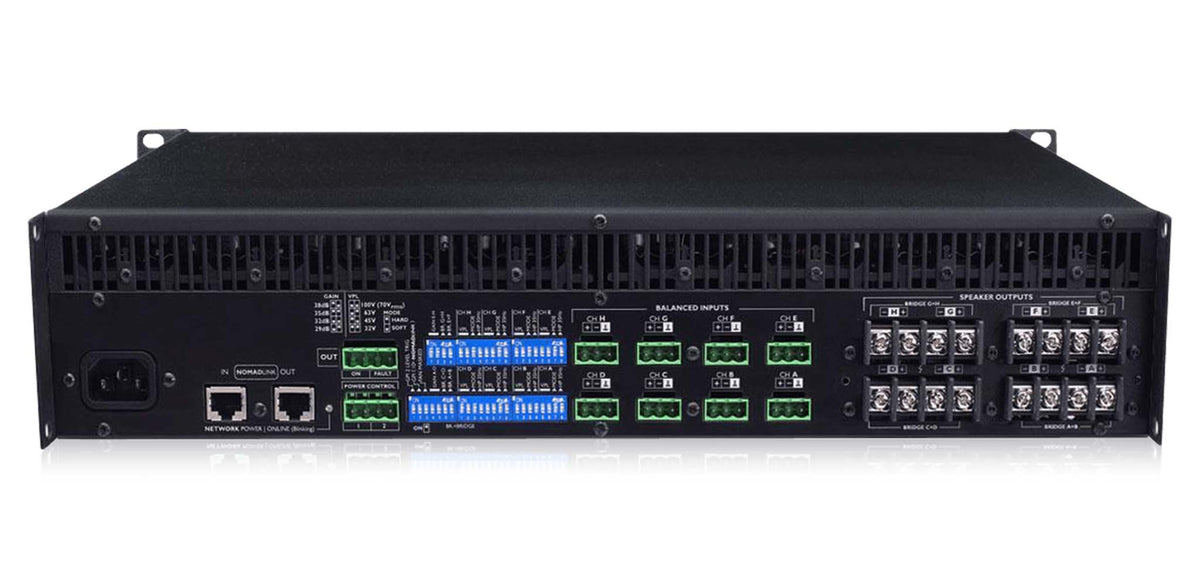 Lab Gruppen C 20:8X 2,000 Watt 8-Channel Amplifier with NomadLink Network Monitoring and Dedicated Control forInstall Applications - 2