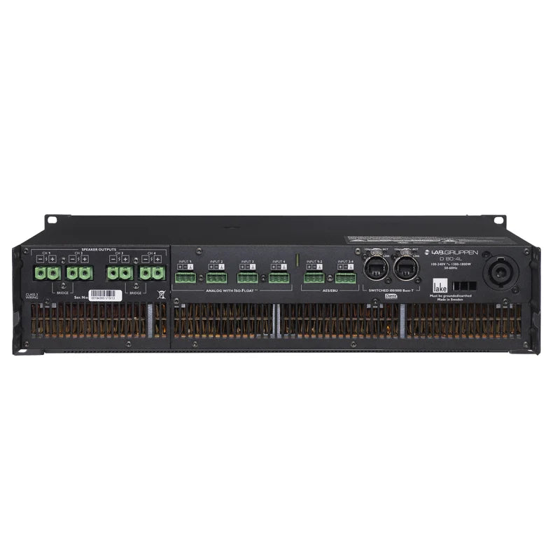 Lab Gruppen D 80:4L_US2 8000W Amplifier with 4 Flexible Output-Channels, Lake Digital Signal Processing and Digital Audio Networking for Installation Applications - 2