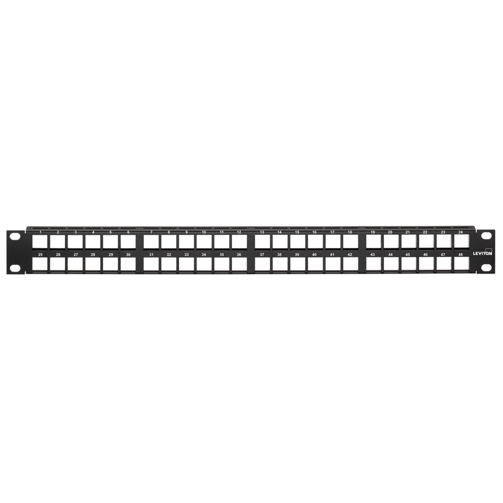 Leviton 49255-Q48 Flat QP Panel Quickport,48 Port,1RU Tableaux