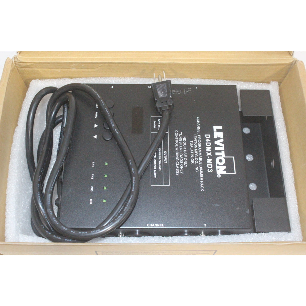 Leviton D4DMX-MD3 4-Channel Programmable Dimmer Pack