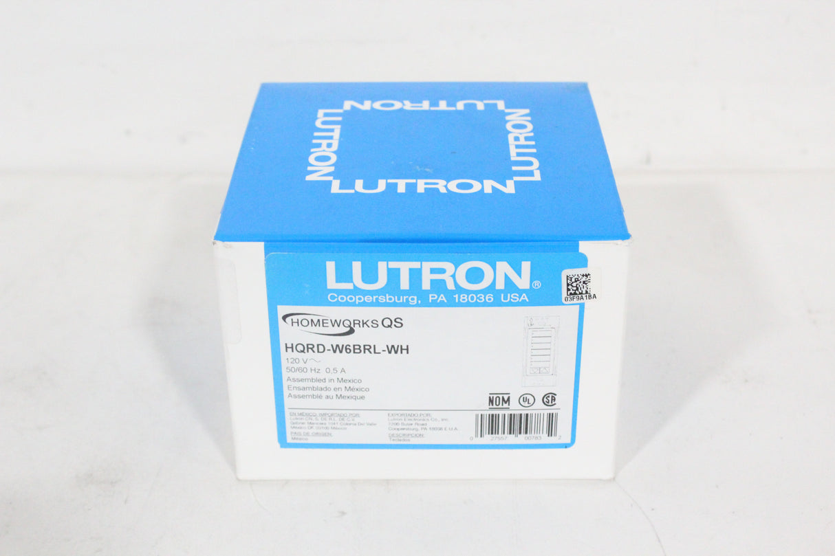 Lutron Homeworks QS HQRD-W6BRL-WH 6 Button Keypad