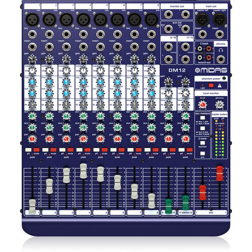 MIDAS DM12 12-Channel Analog Mixer w/ Microphone Preamplifiers