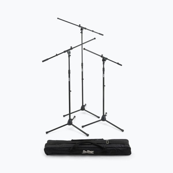 On-Stage MSP7703-BB Three Euro Boom Mic Stands