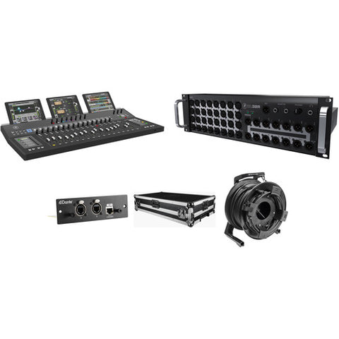 Mackie AXIS-TOURING Touring Package; DC16, DL32R, DL Dante Expansion Card, DC16 Road Case & 80m Cat5e Reel