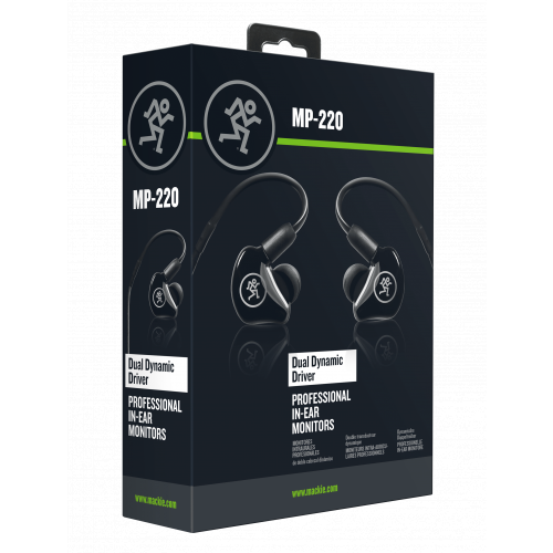 Mackie MCK-2049320-00 MP-220 Dual Dynamic Driver Professional In-Ear Monitors