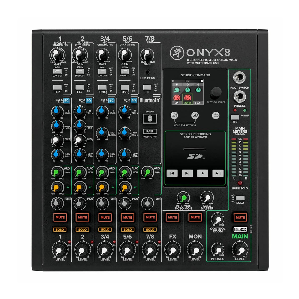 Mackie Onyx8 8-Channel Premium Analog Mixer with Multi-Track USB
