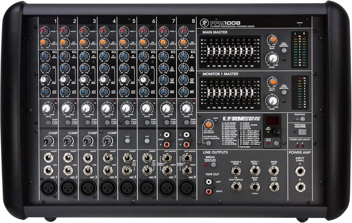 Mackie PPM1008 1600W 8-Channel Powered Mixer w/ Effects