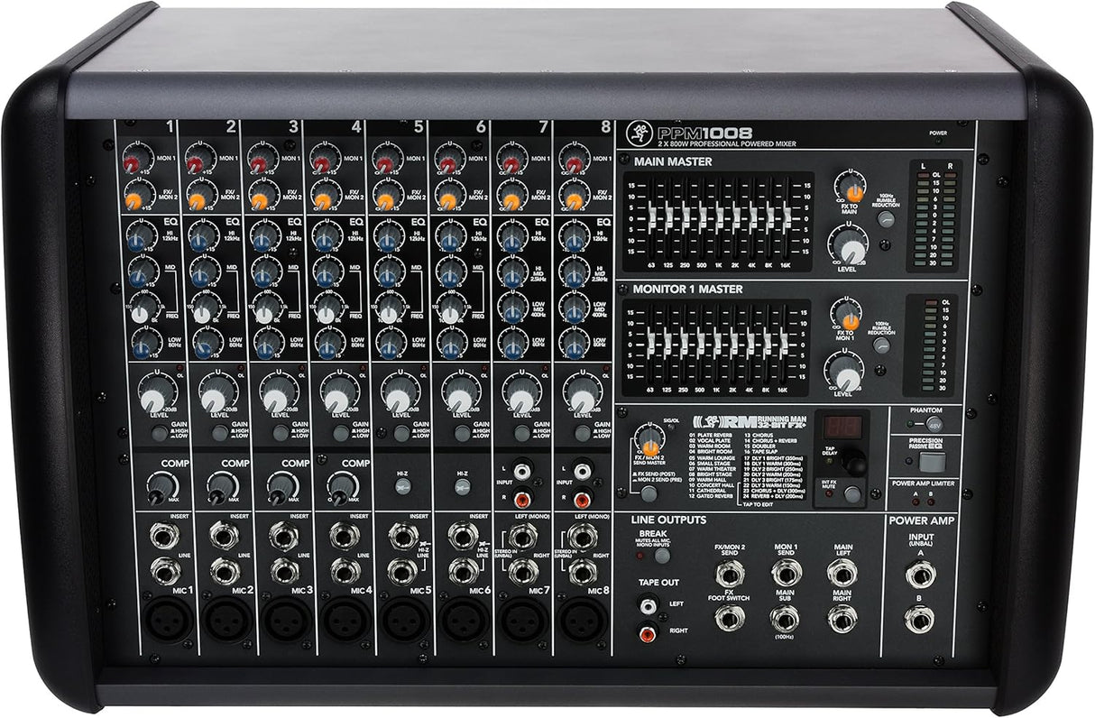 Mackie PPM1008 1600W 8-Channel Powered Mixer w/ Effects