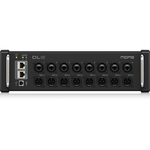 Midas DL8_US1 PoE-Powered 8 Input, 8 Output Stage Box with PRO Microphone Preamplifiers