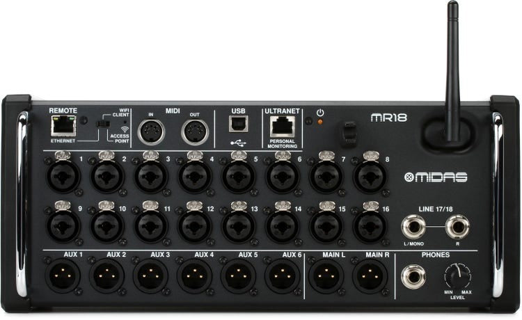 Midas MR18_US1 18-Input Digital Mixer for iPad/Android Tablets