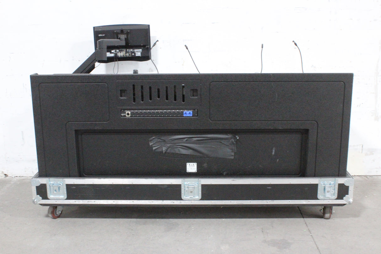 Mobile Production Desk w/ Snell & Wilcox Kahuna Digital Switcher (9648200), Snell & Wilcox Kahuna Panel (9658100), Snell & Wilcox 9648700 Monitor Display, Nevion SL-32XY-CP 32x32 Digital Audio Router RU, 2RU Double Sided Hard Case