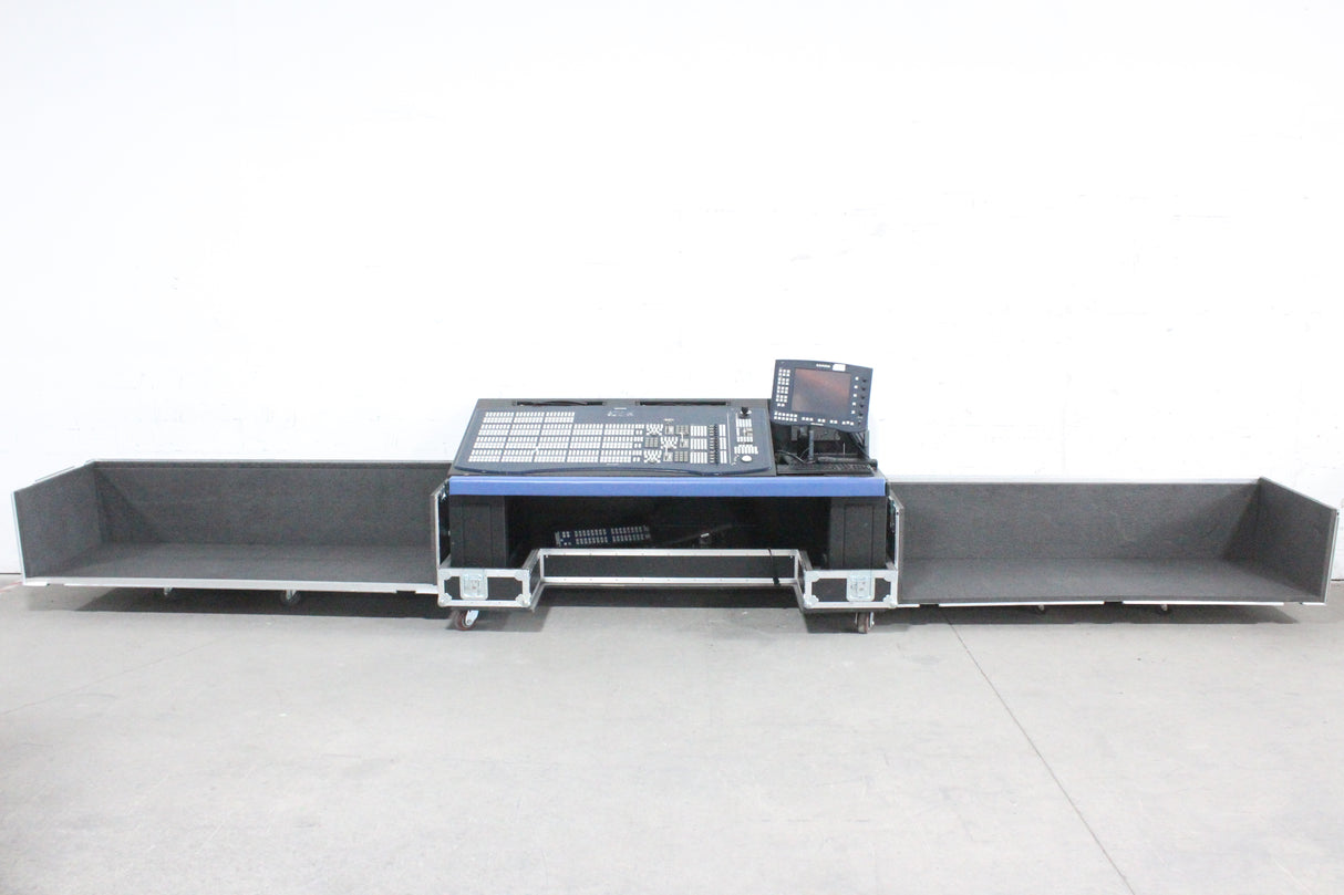 Mobile Production Desk w/ Snell & Wilcox Kahuna Digital Switcher (9648200), Snell & Wilcox Kahuna Panel (9658100), Snell & Wilcox 9648700 Monitor Display, Nevion SL-32XY-CP 32x32 Digital Audio Router RU, 2RU Double Sided Hard Case