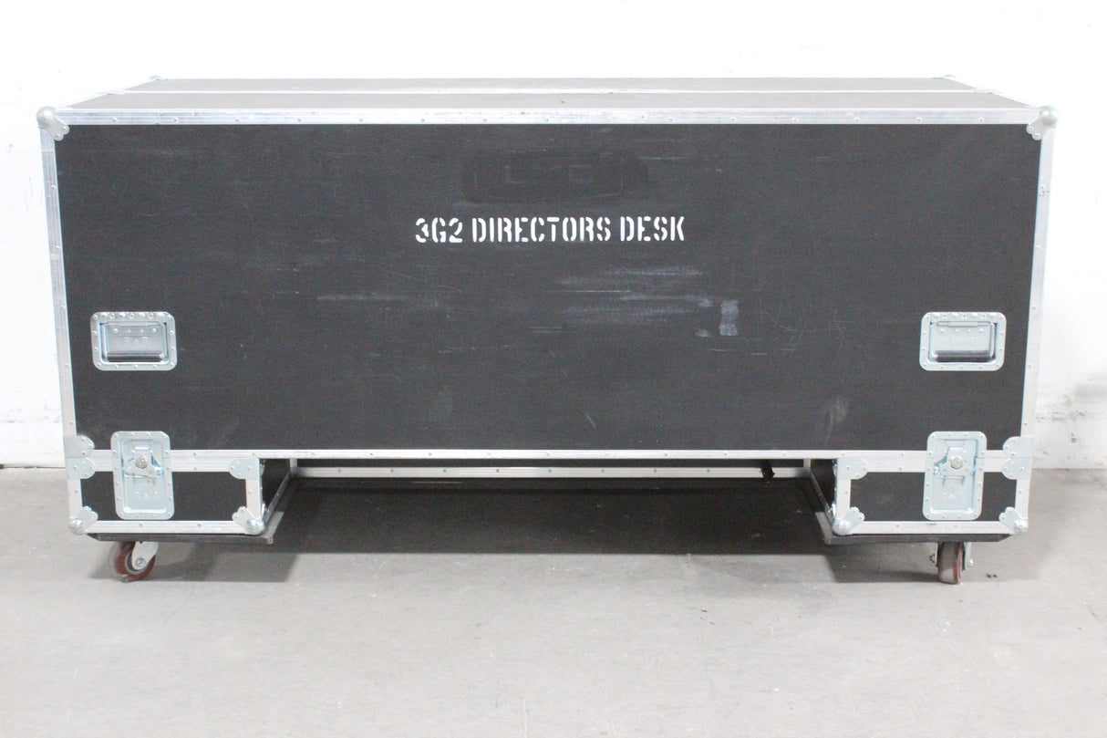 Mobile Production Desk w/ Snell & Wilcox Kahuna Digital Switcher (9648200), Snell & Wilcox Kahuna Panel (9658100), Snell & Wilcox 9648700 Monitor Display, Nevion SL-32XY-CP 32x32 Digital Audio Router RU, 2RU Double Sided Hard Case