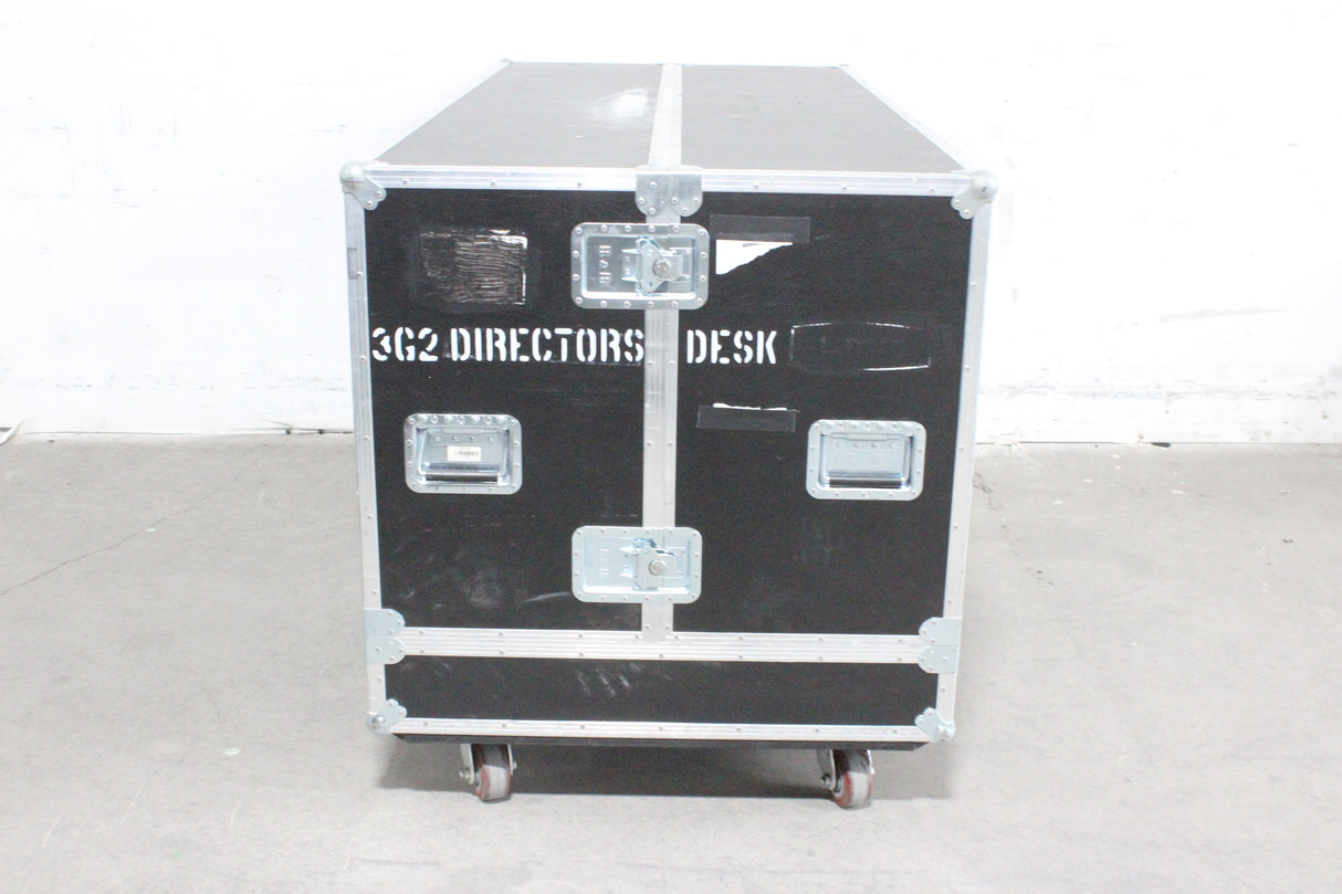 Mobile Production Desk w/ Snell & Wilcox Kahuna Digital Switcher (9648200), Snell & Wilcox Kahuna Panel (9658100), Snell & Wilcox 9648700 Monitor Display, Nevion SL-32XY-CP 32x32 Digital Audio Router RU, 2RU Double Sided Hard Case