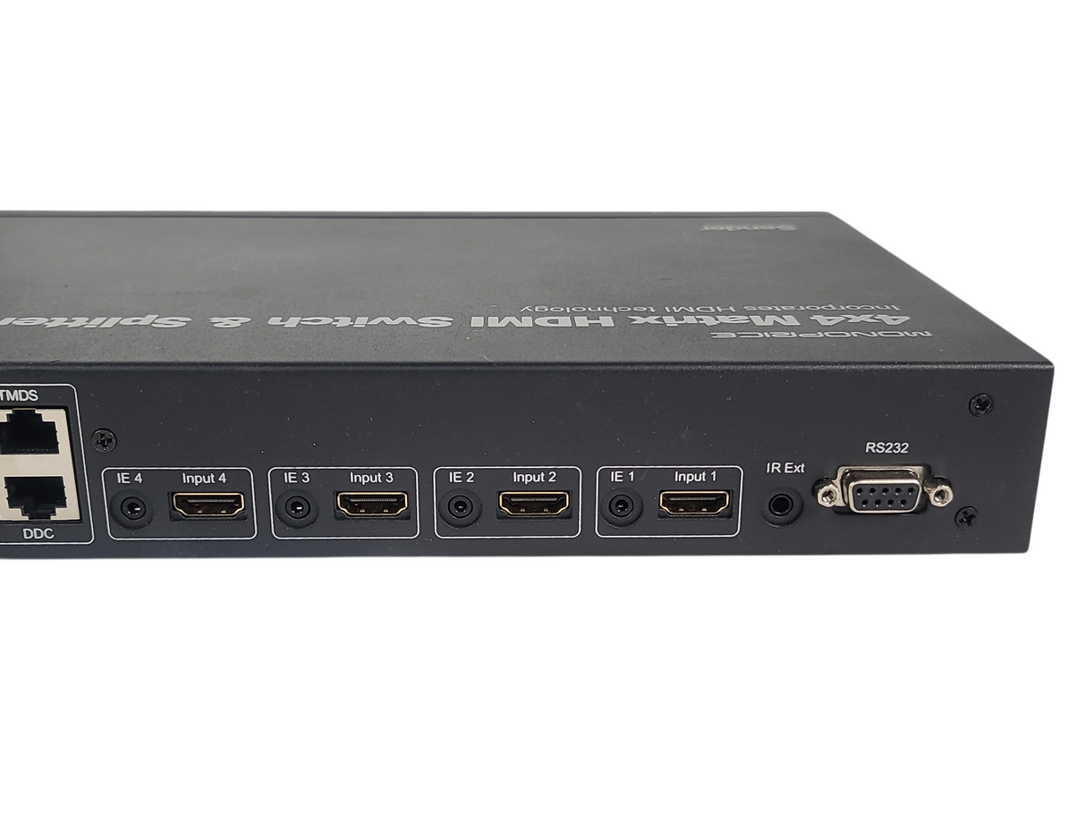 Monoprice MHSS0404E 4x4 HDMI Matrix Switch & Splitter w/ IR Extenders/Receivers