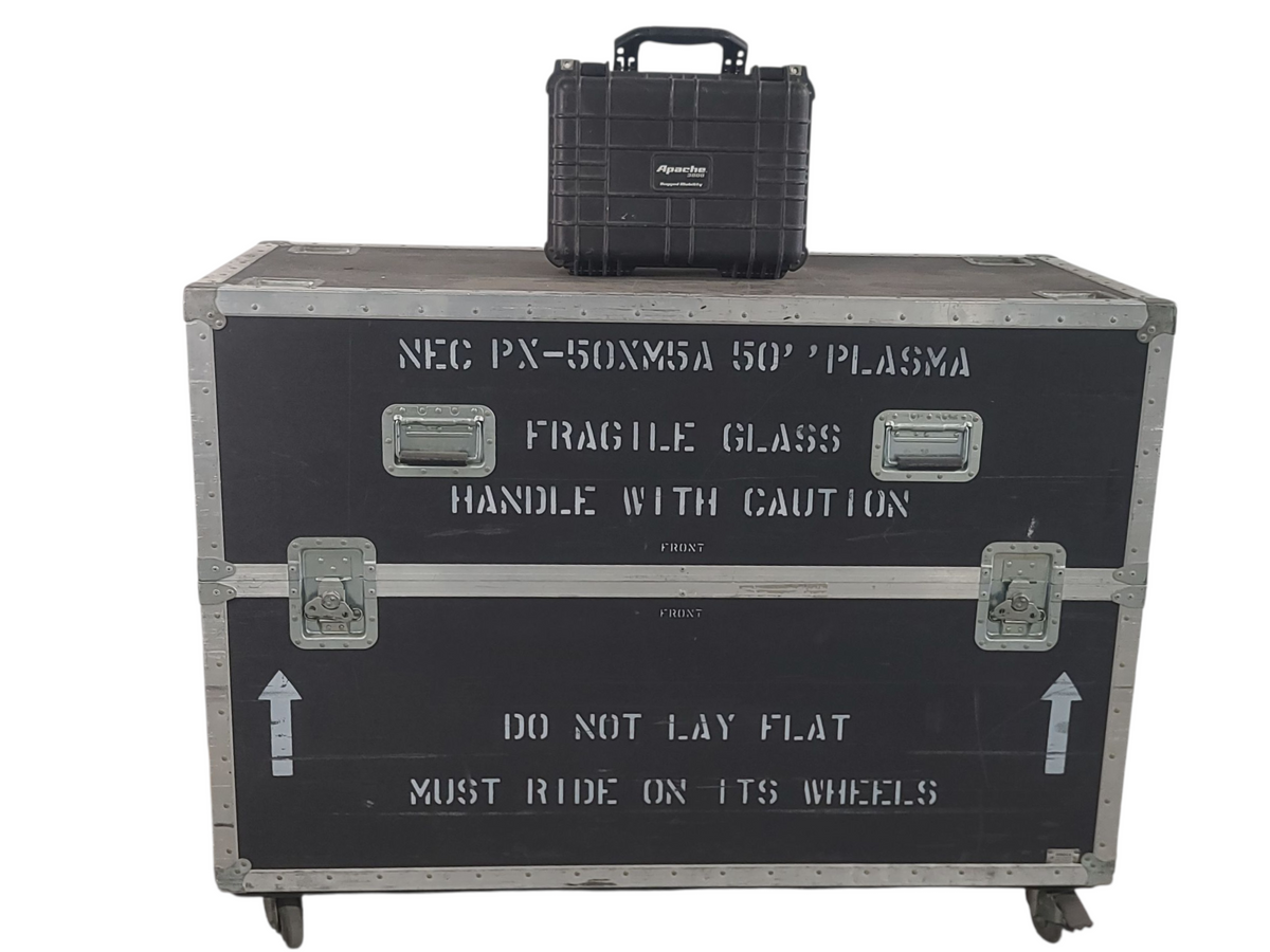 NEC PlasmaSync PX-50XM5A 50-Inch Plasma Monitor w/ (2) NEC PX-50SP1U Speakers in Wheeled Road Case