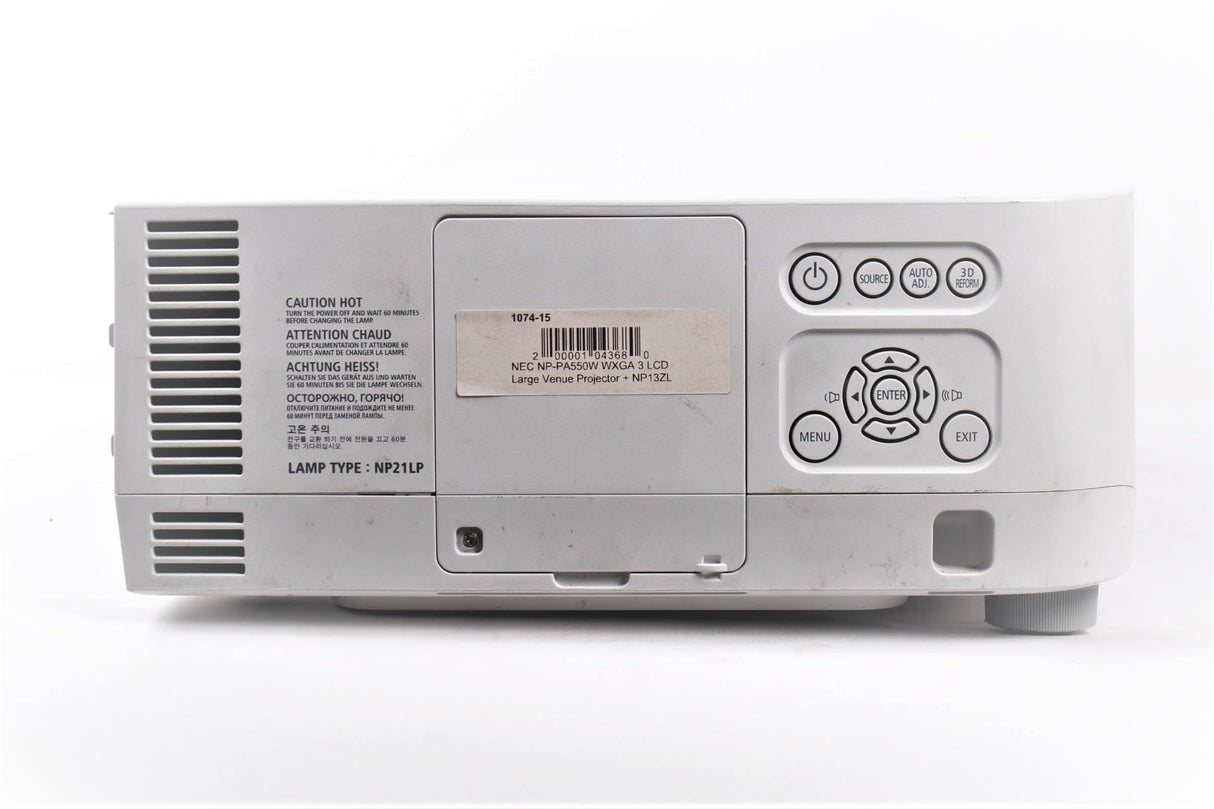 NEC NP-PA550W WXGA 3 LCD Large Venue Projector