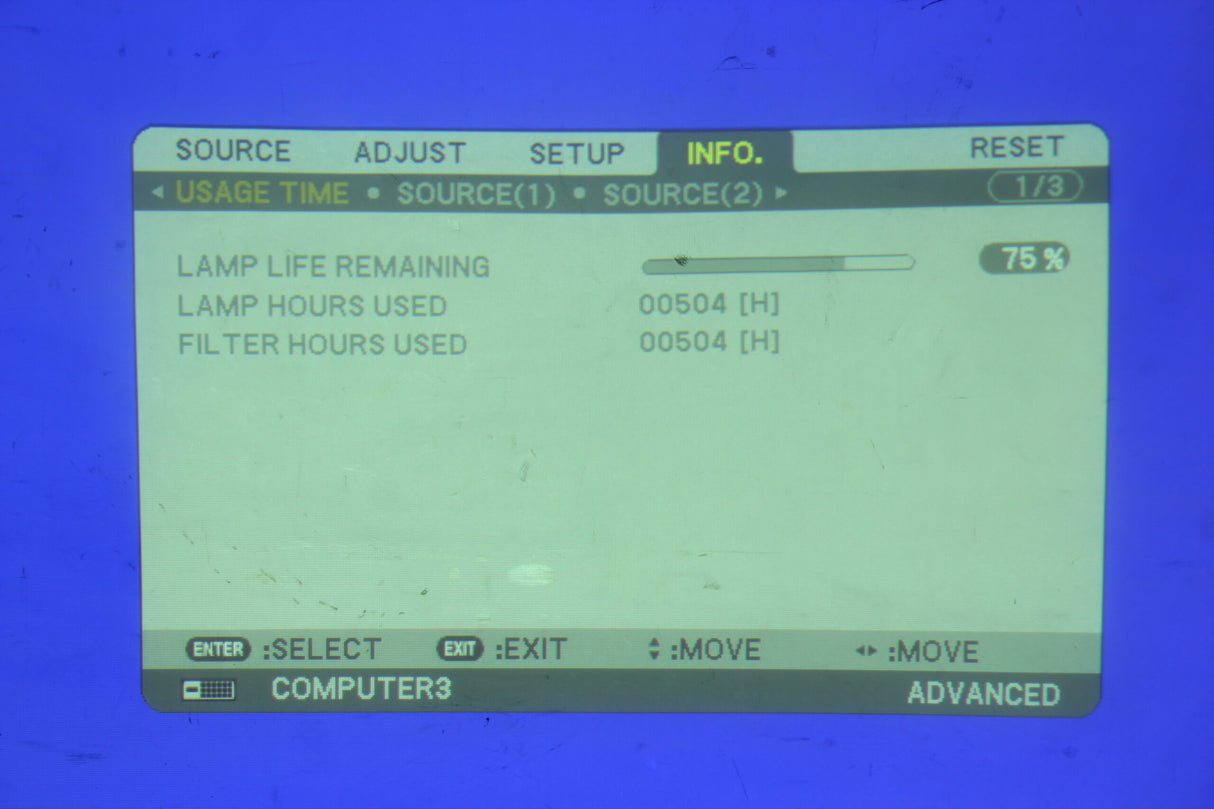 NEC NP3250W 4000 Lumens 1280x800 WXGA Conference Room Projector w/ Remote ( 1030 Lamp Hours)