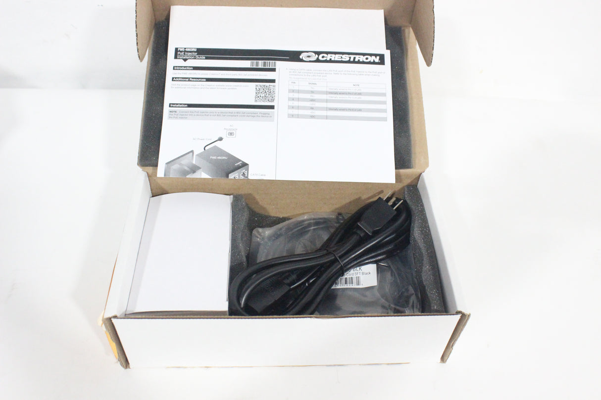 (NEW-Open Box) Crestron PWE-4803RU PoE Injector 6502429 Power Over Ethernet