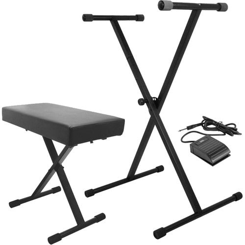 On-Stage KPK6520-CB Keyboard Stand and Bench Pack with Keyboard Sustain Pedal