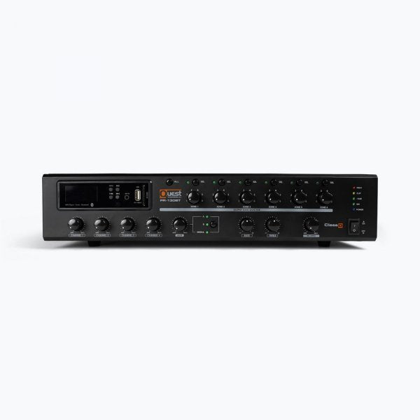 (NEW) Quest PR130BT 70V 130W Mixer Amp 6 Output