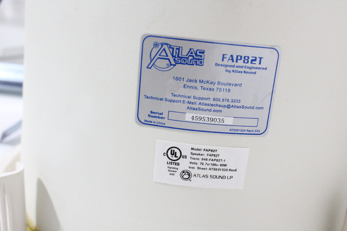 Pair Of Atlas Sound FAP82T Coaxial In-Ceiling Speakers