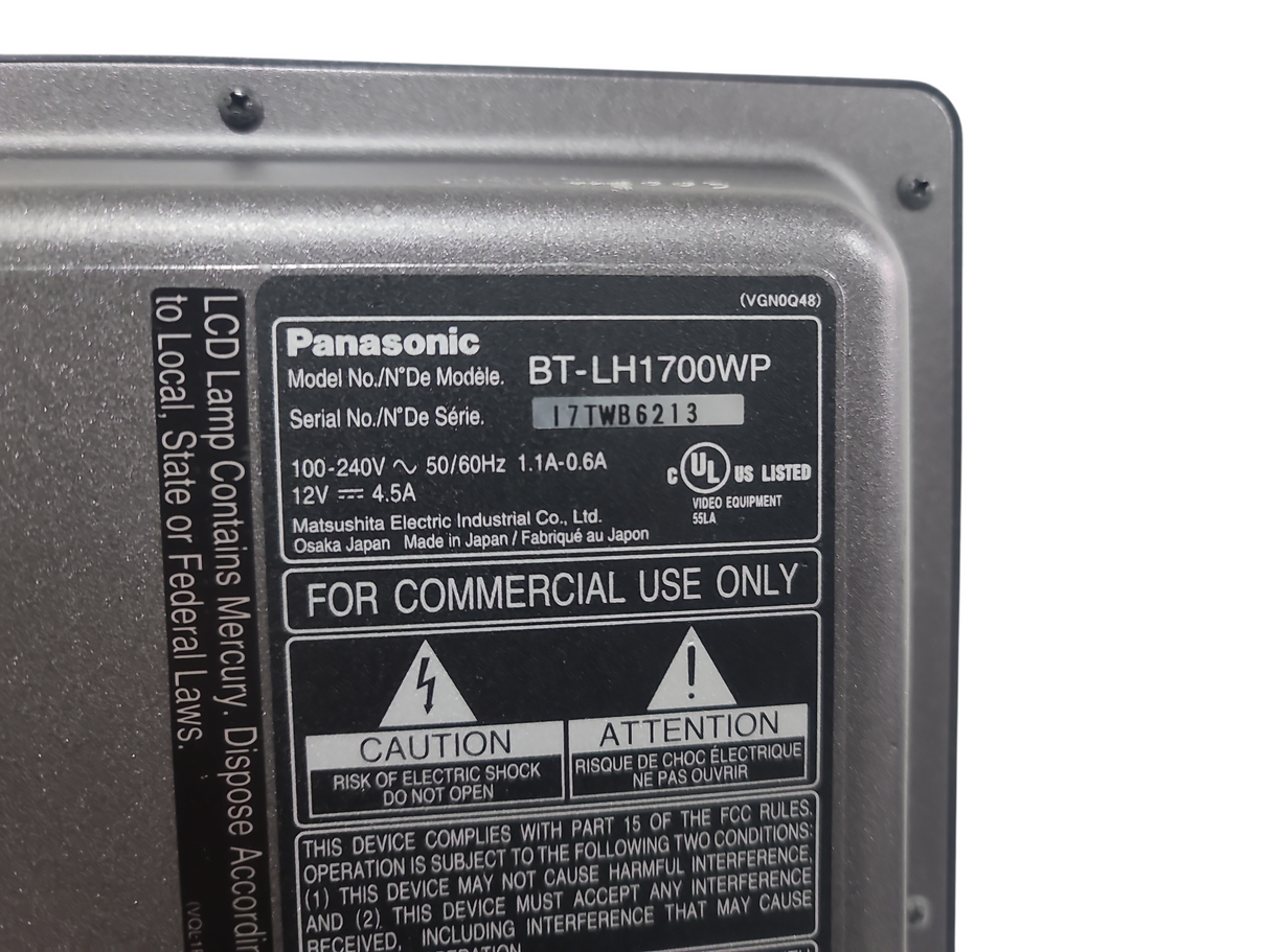 Panasonic BT-LH1700WP 17" HD Broadcast LCD Monitor