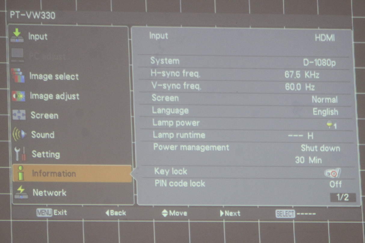 Panasonic PT-VW330OU WXGA LCD Projector