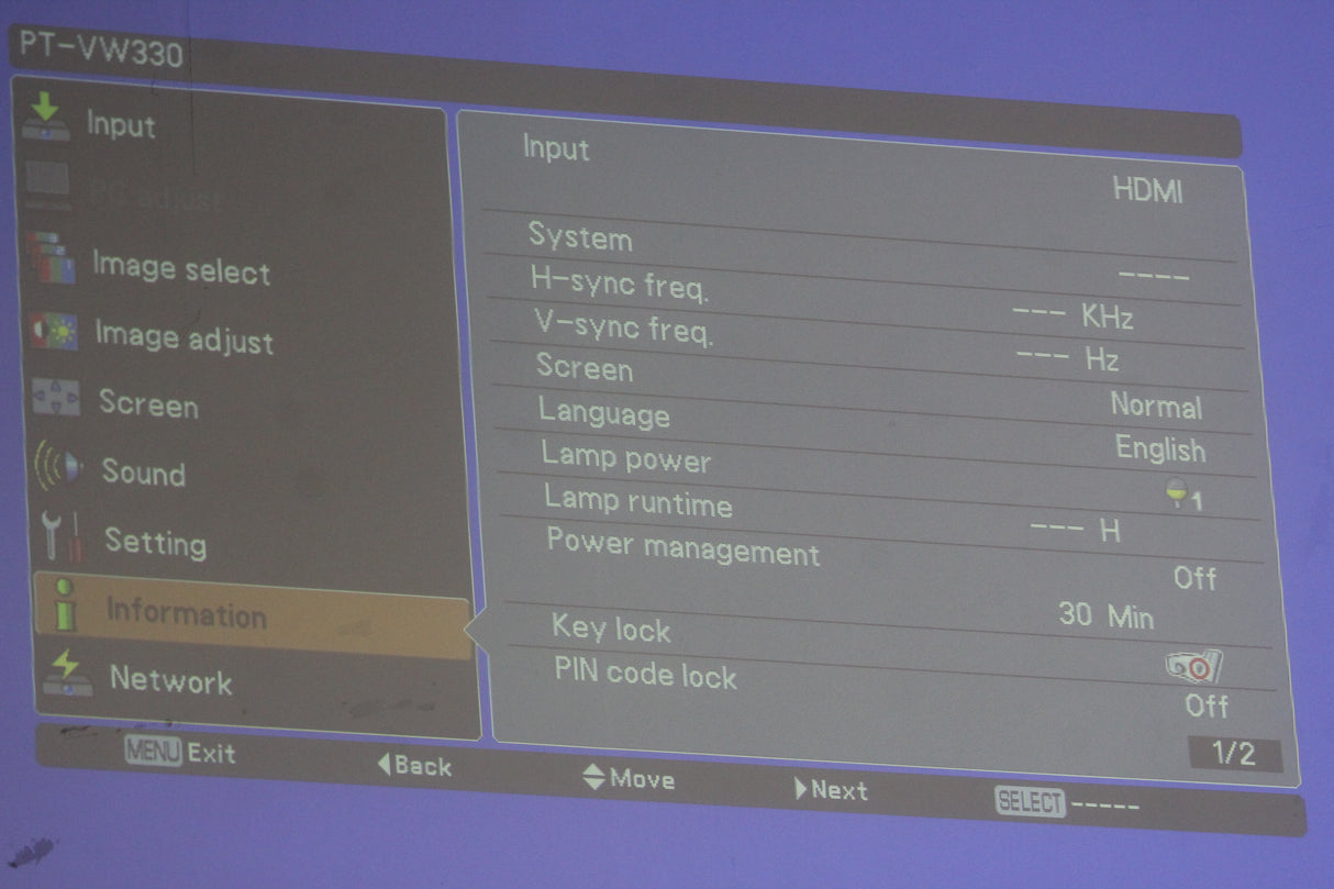 Panasonic PT-VW330OU WXGA LCD Projector