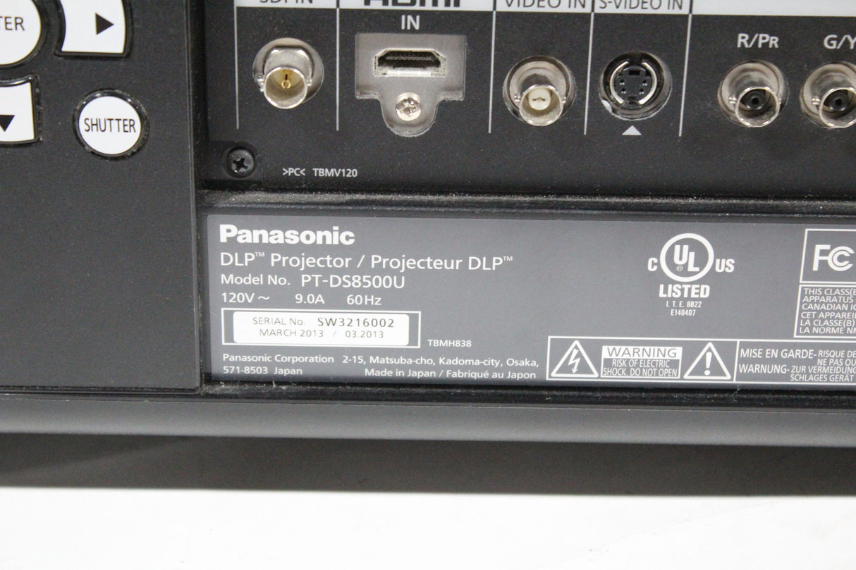 Panasonic PT-DS8500 3-Chip DLP Projector