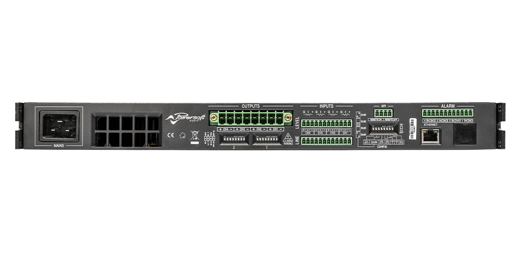 Powersoft QUATTROCANALI 1204 DSP+DANTE 4-Channel Power Amplifier, with DSP and Dante