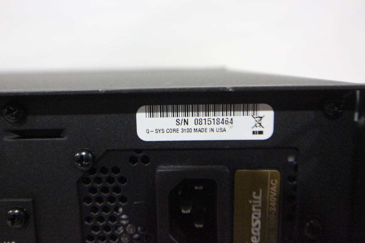 QSC Q-SYS Core 3100 Enterprise System Platform (FOR PARTS - Screen Damage)(1583-290)