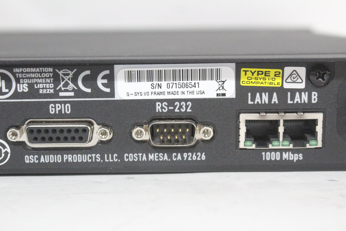 QSC Versatile Q-SYS I/O Frame Network Interface (1583-316)