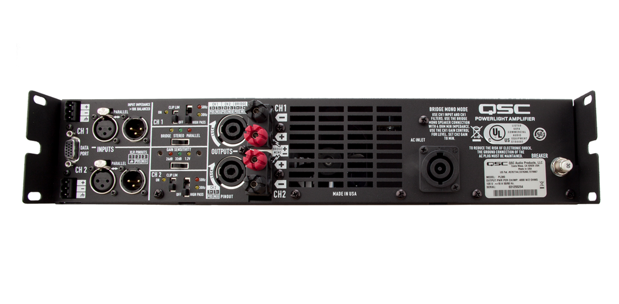 QSC PL380 Powerlight 3 800 Watt Power Amplifier
