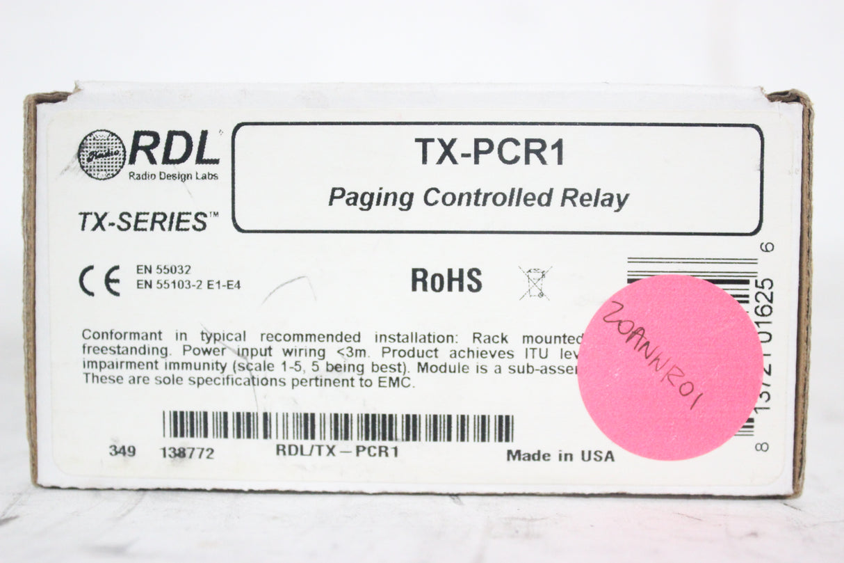 RDL TX-PCR1 Paging Controlled Relay (Switches Between 25, 70 and 100V Inputs)