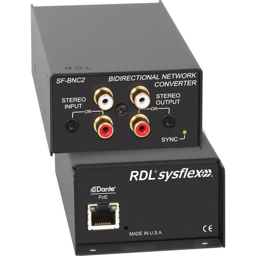 RDL SF-BNC2 Bidirectional Unbalanced Stereo Audio Network Interface