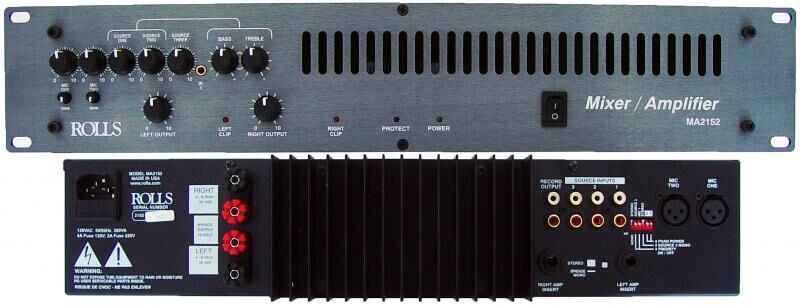 Rolls MA2152 70V 5-Input Stereo Mixer/Amplifier