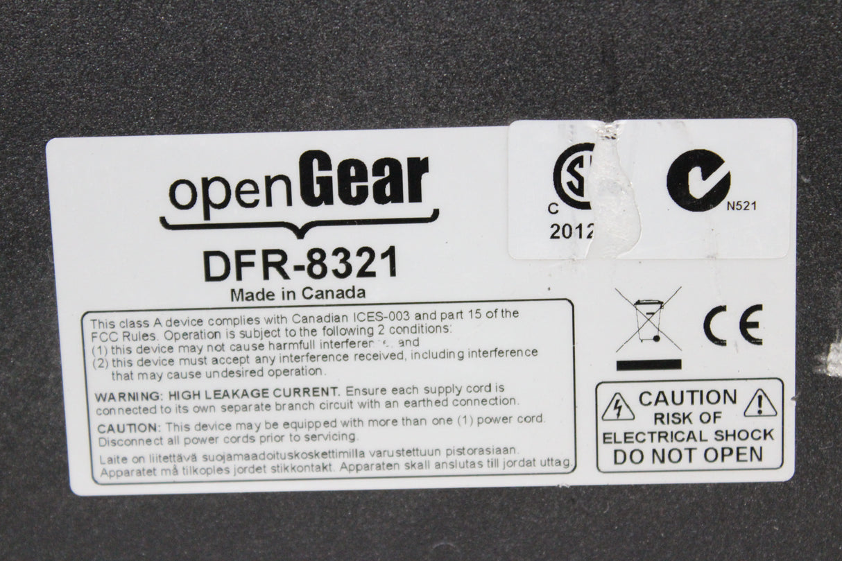 Ross OpenGear DFR-8321 C Frame w/ Network Controller