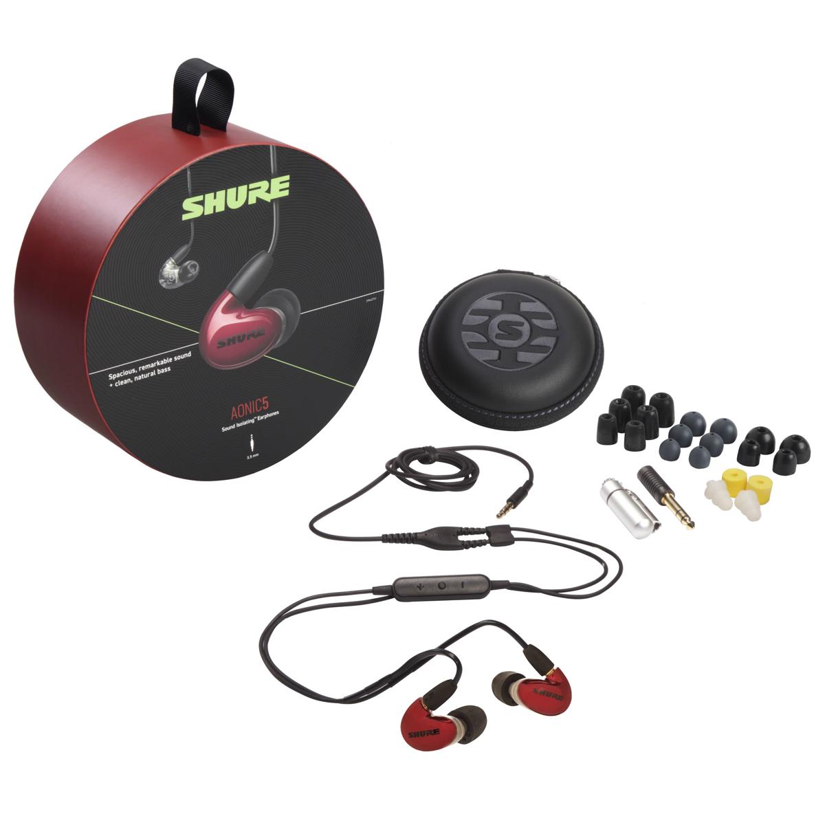 Shure SE53BARD+UNI Aonic 5 Sound-Isolating Earphones Red