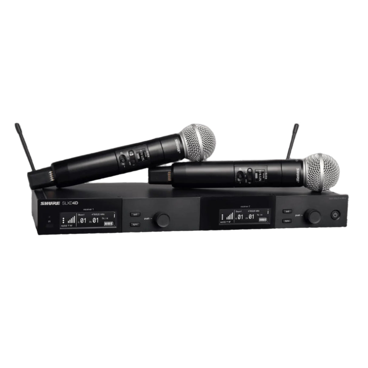 Shure SLXD24D/SM58 Dual-Channel Digital Wireless Handheld Microphone System with SM58 Capsules (G58: 470 to 514 MHz)