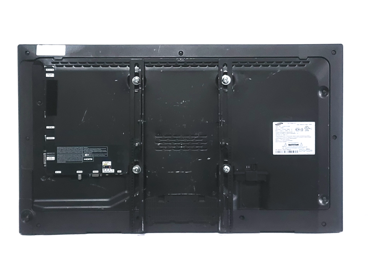 Samsung ME32C 28 Inch Flat panel displays (NEEDS REPAIR) w/ Spare Hardware Kits, TV Bases, Back Mounting Frames, DVI Cable & (1) Remotes in Wheeled Road Case