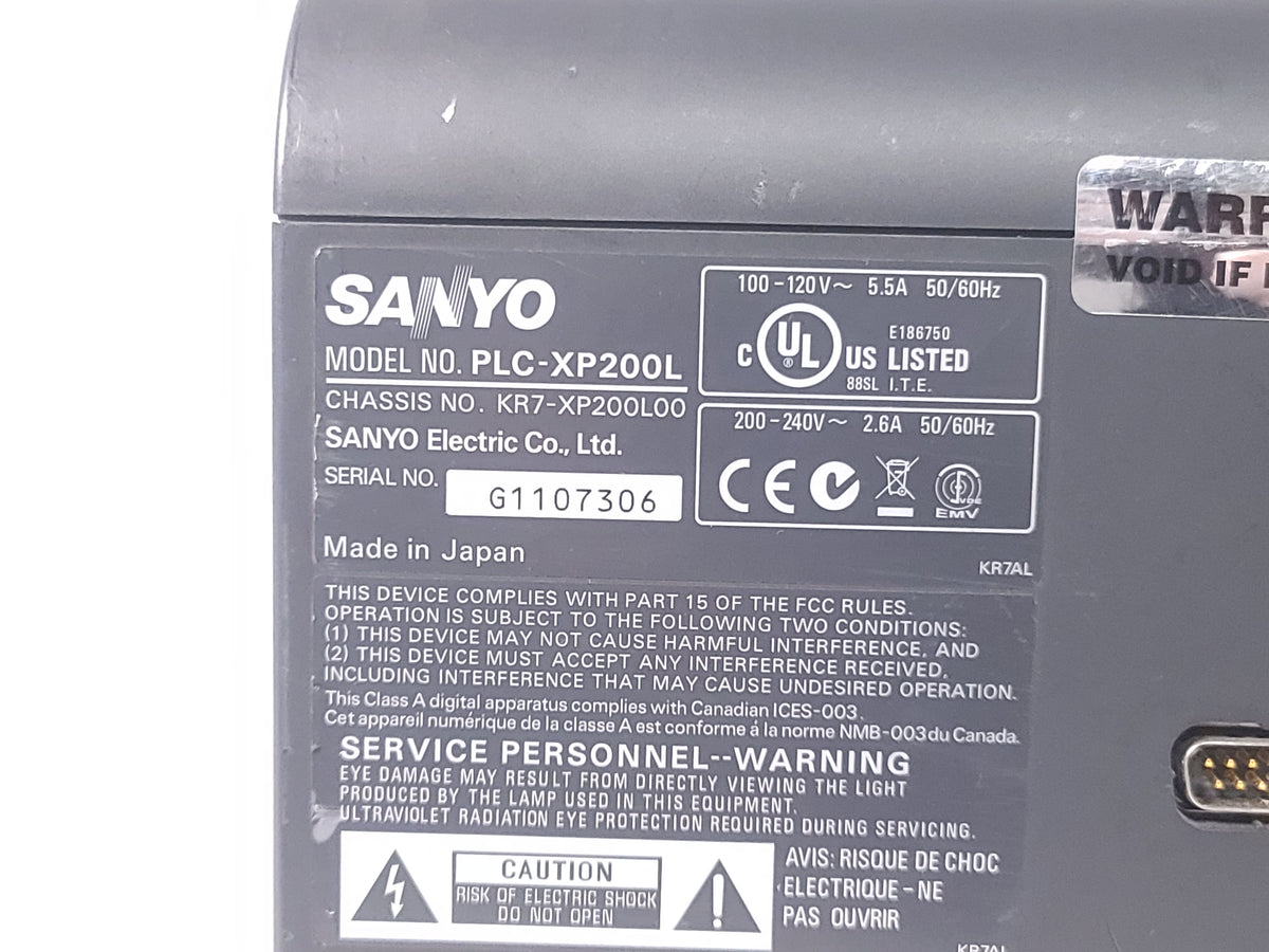 Sanyo PLC-XP200L 7,000 Lumens XGA 1.30 3LCD Large Venue Projector (366 Hours)