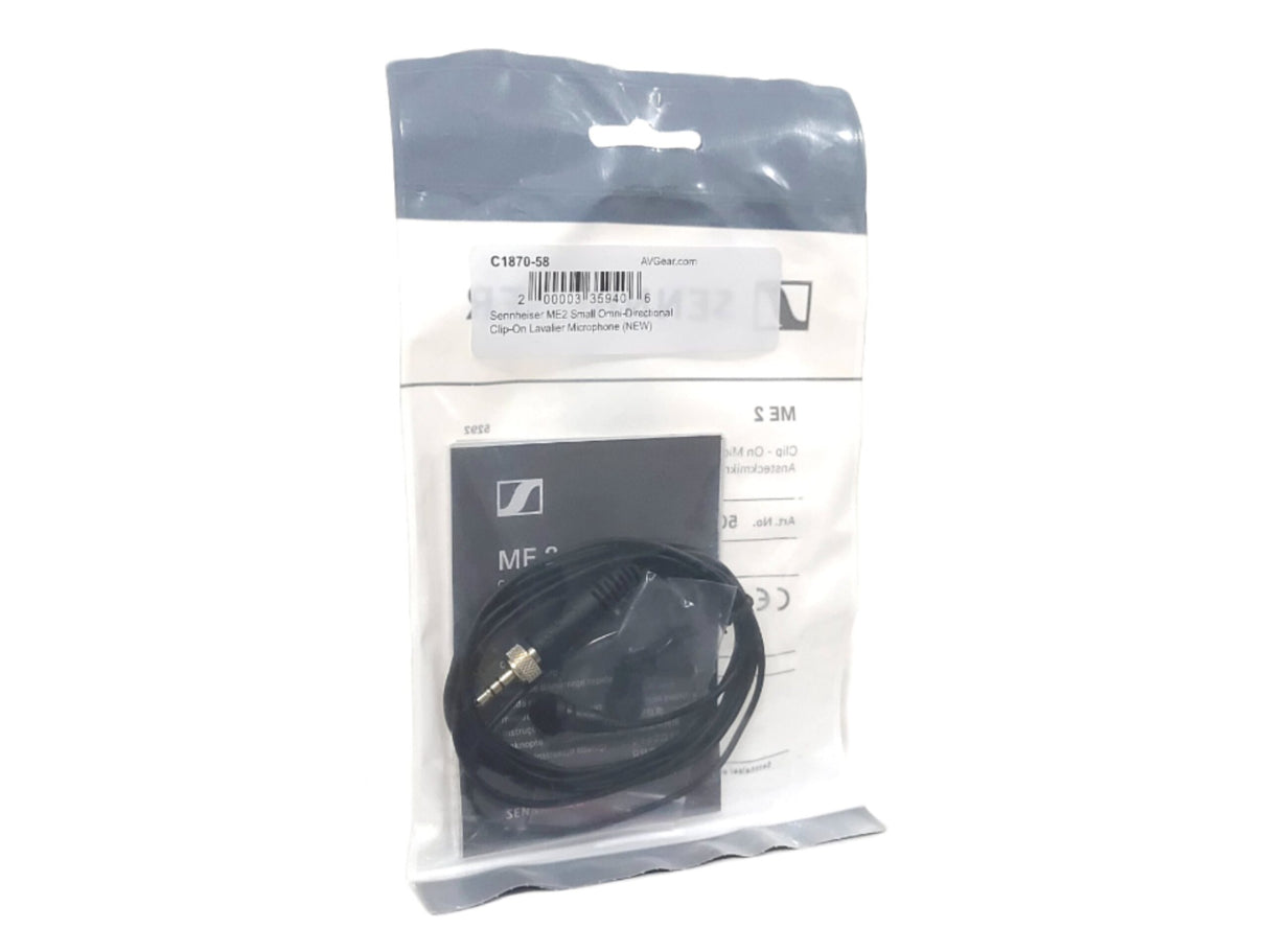 Sennheiser ME2 Small Omni-Directional Clip-On Lavalier Microphone (NEW)