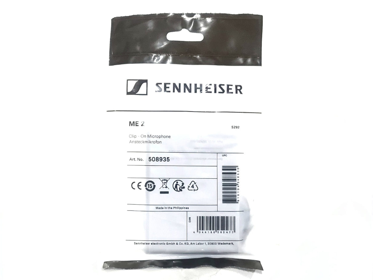Sennheiser ME2 Small Omni-Directional Clip-On Lavalier Microphone (NEW)