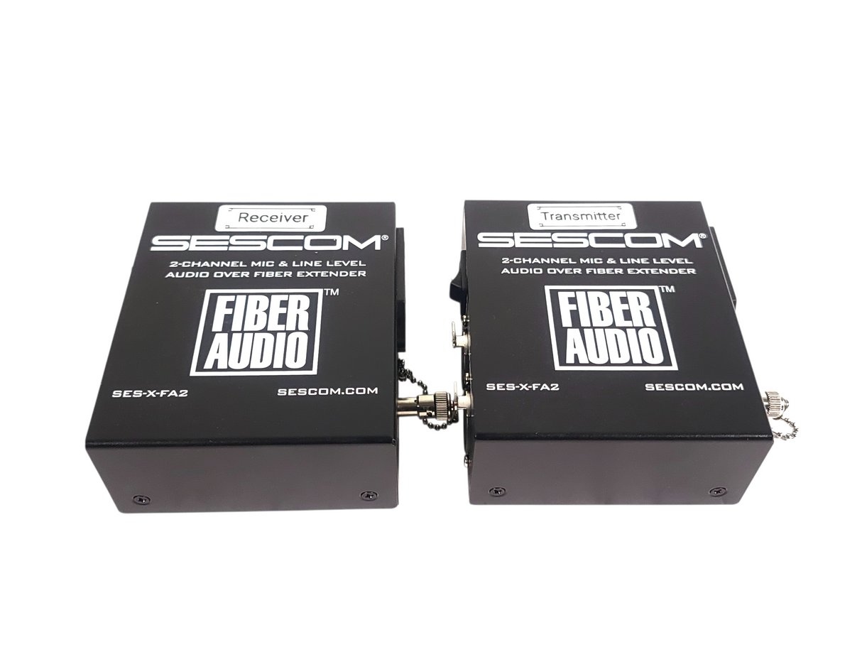 Sescom SES-X-FA2 Portable 2-Channel Mic & Line Level Audio Over Fiber Extender in Box