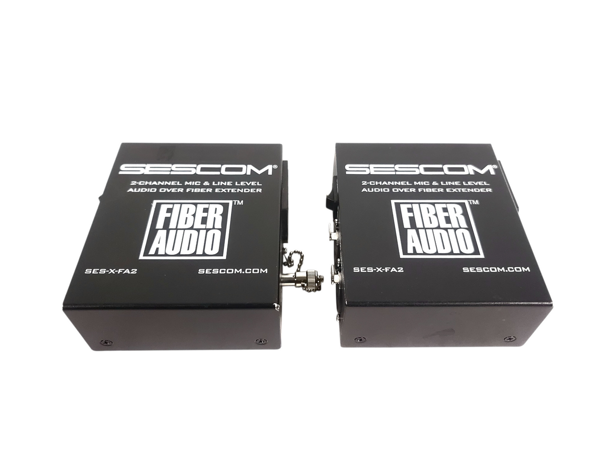 Sescom SES-X-FA2 Portable 2-Channel Mic & Line Level Audio Over Fiber Extender in Box