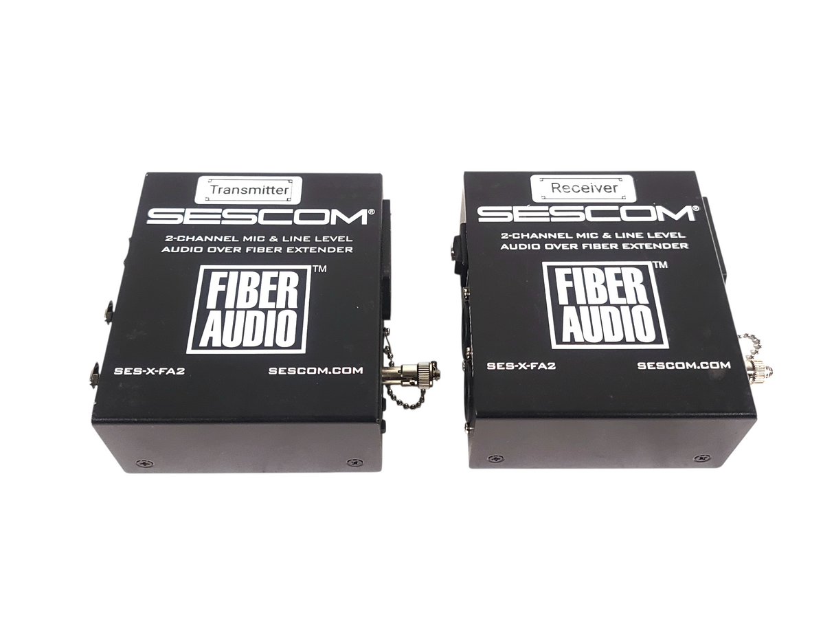 Sescom SES-X-FA2 Portable 2-Channel Mic & Line Level Audio Over Fiber Extender in Box