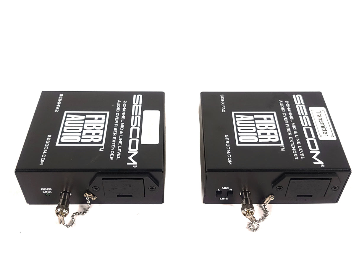 Sescom SES-X-FA2 Portable 2-Channel Mic & Line Level Audio Over Fiber Extender in Box