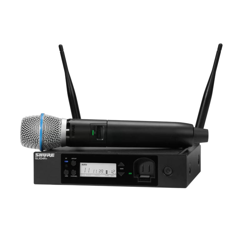 Shure GLXD24R+/B87A Dual-Band Wireless Vocal Rack System with BETA 87A Microphone (Z3: 2.4, 5.8 GHz)