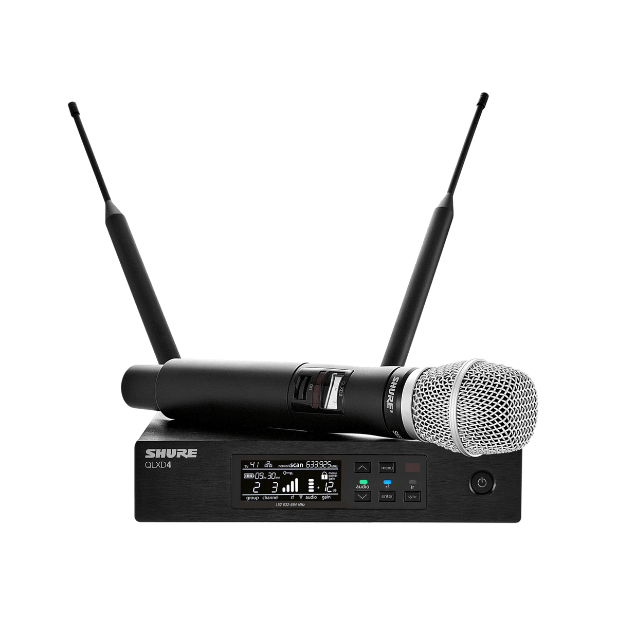 Shure QLXD2/SM86 Digital Handheld Wireless Microphone Transmitter with SM86 Capsule (V50 Band: 174-216 MHz)